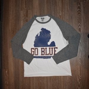 American Eagle Outfitters Shirts - Tailgate Michigan Wolverines Go Blue 3/4 Sleeve American Eagle Outfitters Shirts - Tailgate Michigan Wolverines Go Blue 3/4 Sleeve